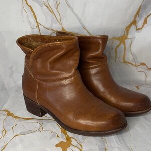 UGG Tan Leather Ankle Booties